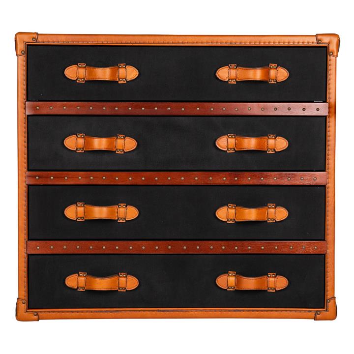 Picture of Earlina Trunk Chest of Drawers Leather Hazelnut Huntington Lane