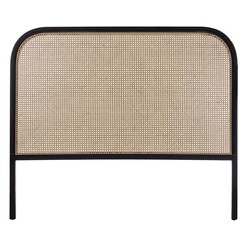 Picture of Eber Wood & Rattan Bed Head Neutrals/Black Society Home