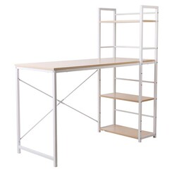 Picture of Eberhard Desk & Shelves Wood White/Oak Resort Living