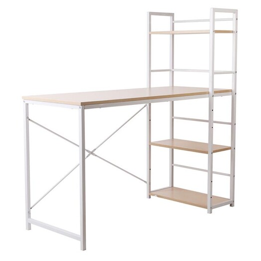 Picture of Eberhard Desk & Shelves Wood White/Oak Resort Living