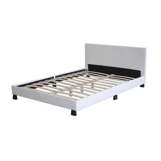 Picture of Edda PU Leather Queen Bed Frame With Headboard - White Picture of Edda PU Leather Queen Bed Frame With Headboard - White