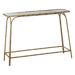 Picture of Edele Glass Top Console Table Metal Neutrals Amalfi