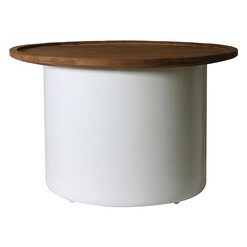 Picture of Eden Barrel Side Table Wood White/Natural Satara