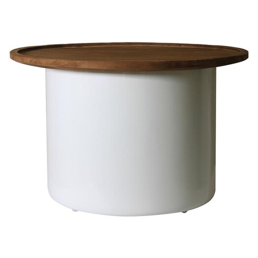 Picture of Eden Barrel Side Table Wood White/Natural Satara Picture of Eden Barrel Side Table Wood White/Natural Satara