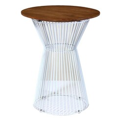 Picture of Eden Cage Side Table Wood White/Natural Satara