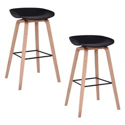 Picture of Ediz Black Bar Stool (Set of 2) Plastic Black/Natural Icon Studio