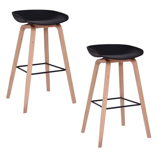 Picture of Ediz Black Bar Stool (Set of 2) Plastic Black/Natural Icon Studio Picture of Ediz Black Bar Stool (Set of 2) Plastic Black/Natural Icon Studio