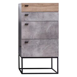 Picture of Edmund Wooden Chest of 4 Drawers in Grey by HEQS