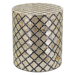 Picture of Eliat Round Shell Stool in Black by Phil Bee Interiors