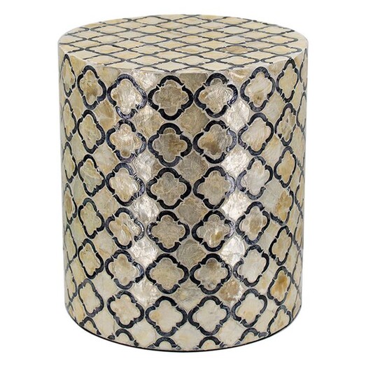 Picture of Eliat Round Shell Stool in Black by Phil Bee Interiors