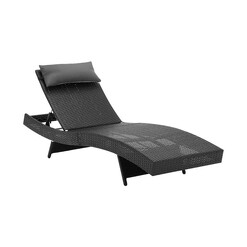 Picture of Elisha Outdoor Sun Lounger, Black Wicker Frisse Outdoors