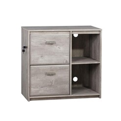 Picture of Elle 2-Door 2-Shelves Office Storage Filing Cabinet - Washed Grey