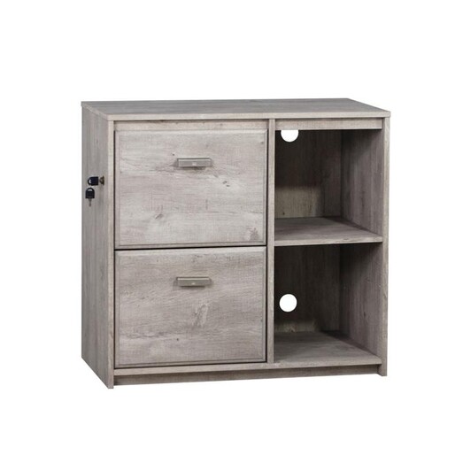 Picture of Elle 2-Door 2-Shelves Office Storage Filing Cabinet - Washed Grey