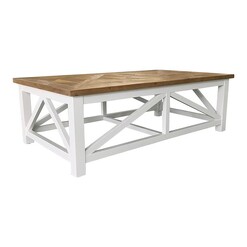 Picture of Ellior Timber Coffee Table in White/Natural by Jac Home Living