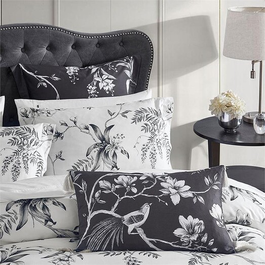 Picture of Ellison Cushion in Black by Grace by Linen House