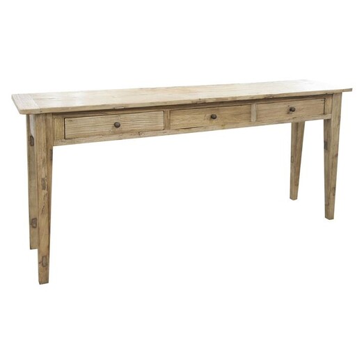 Picture of Elm 3 Drawer Console Table Brown Beaumont & Braddock