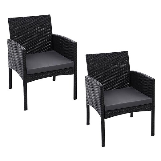 Picture of Elouise Wicker Chair (Set of 2) Black Frisse Outdoors