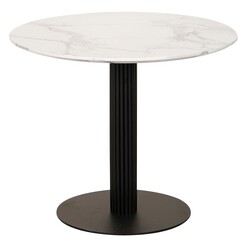 Picture of Elsie Round Marble Effect Dining Table MDF White Sevella Bay Road Designs