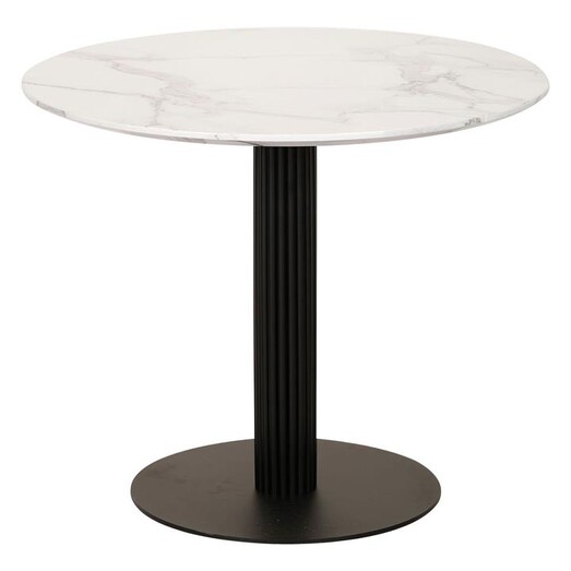 Picture of Elsie Round Marble Effect Dining Table MDF White Sevella Bay Road Designs