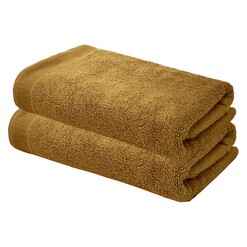 Picture of Elvire Set of 2 Cotton Bath Sheets Size 600GSM in Dark Brown by Bambury