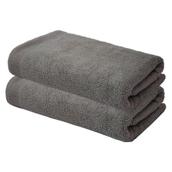 Picture of Elvire Set of 2 Cotton Bath Sheets Size 600GSM in Pewter by Bambury