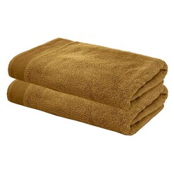 Picture of Elvire Set of 2 Cotton Bath Towels Size 600GSM in Dark Brown by Bambury