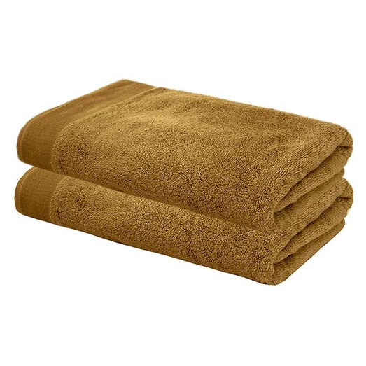 Picture of Elvire Set of 2 Cotton Bath Towels Size 600GSM in Dark Brown by Bambury