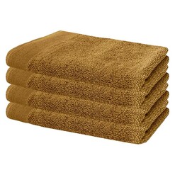 Picture of Elvire Set of 4 Cotton Hand Towels Size 600GSM in Dark Brown by Bambury
