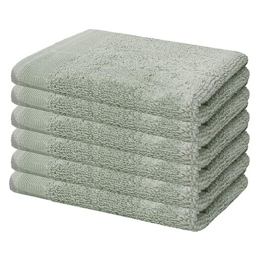 Picture of Elvire Set of 6 Cotton Face Washers Size 600GSM in Sage by Bambury