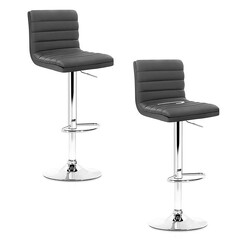Picture of Elway Bar Stool (Set of 2) Faux Leather Grey Resort Living