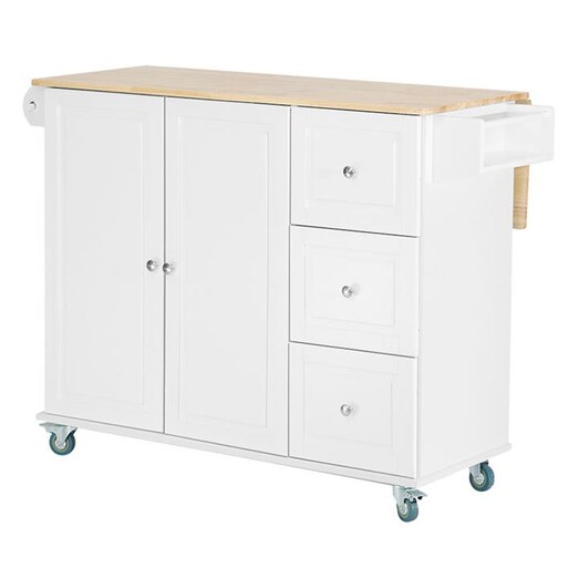 Picture of Elwood Rolling Kitchen Trolley in White by HelloFurniture