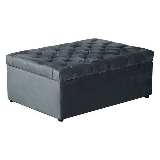 Picture of Elyn Velvet Sofa Bed Ottoman Polyester Dark Oak HEQS