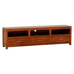 Picture of Elysee 3 Drawer Timber Entertainment Unit, Pecan Mahogany Light Pecan Kayu Estate