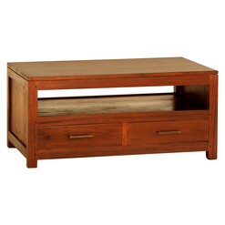 Picture of Elysee 4 Drawer Timber Coffee Table, Pecan Mahogany Light Pecan Kayu Estate