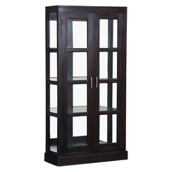Picture of Elysee Mirrored Timber Display Cabinet, Chocolate Mahogany Kayu Estate