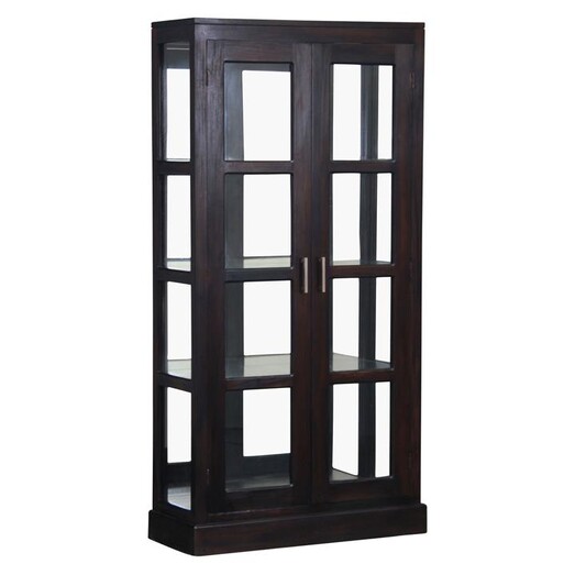 Picture of Elysee Mirrored Timber Display Cabinet, Chocolate Mahogany Kayu Estate Picture of Elysee Mirrored Timber Display Cabinet, Chocolate Mahogany Kayu Estate