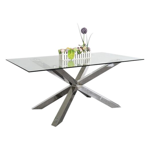 Picture of Emily Dining Table Stainless Steel Silver Rothbury Home Picture of Emily Dining Table Stainless Steel Silver Rothbury Home