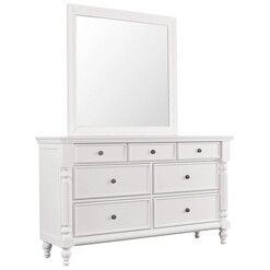 Picture of Emily Hampton Solid Wooden Chest Of Drawers Dresser Sideboard - White