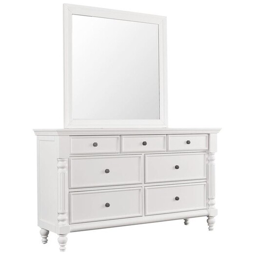 Picture of Emily Hampton Solid Wooden Chest Of Drawers Dresser Sideboard - White Picture of Emily Hampton Solid Wooden Chest Of Drawers Dresser Sideboard - White
