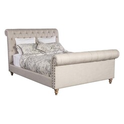 Picture of Empire Bed, French Linen Fabric Huntington Lane