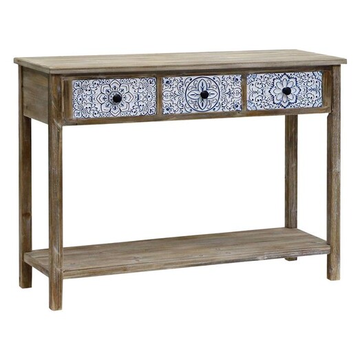 Picture of Emporium 3-Drawer Mandala Console Table in White/Natural by Artisan Homewares Picture of Emporium 3-Drawer Mandala Console Table in White/Natural by Artisan Homewares