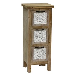 Picture of Emporium Wooden Mandala 3 Drawer Filing Cabinet Artisan Homewares