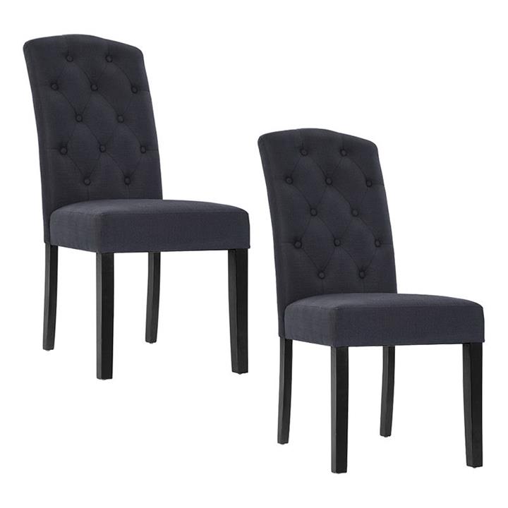Picture of Enami Dining Chair (Set of 2) Linen Dark Grey Resort Living