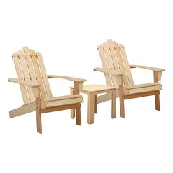 Picture of Encina 3-Piece Adirondack Outdoor Chairs & Table Set Wood Assorted Frisse Outdoors