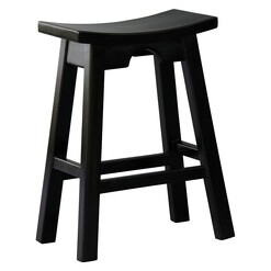 Picture of Ensar Timber Bar Stool Mahogany Black Kayu Estate