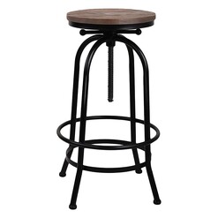 Picture of Erata Bar Stool Metal Black/Brown Resort Living