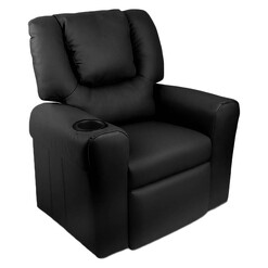 Picture of Erika Kids Recliner Chair, Black Faux Leather Big Fun Club