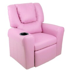 Picture of Erika Kids Recliner Chair, Pink Faux Leather Big Fun Club