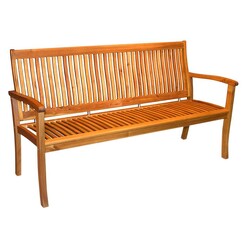 Picture of Espanyol 3 Seater Outdoor Bench Wood Natural QFurniture