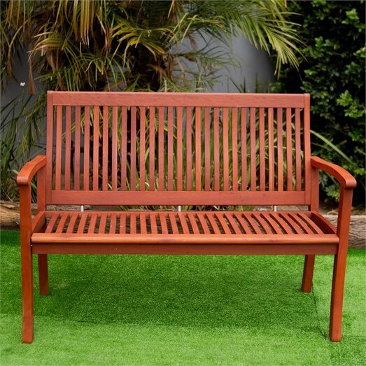 Picture of Espanyol Outdoor 2 Seater Bench Wood Oak QFurniture